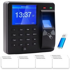출입 통제 출석 기계 지문/비밀번호/ID 카드 식별 RFID 1000 지문 시간 포함, 검은색