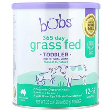Aussie Bubs 365일 목초 사육제 유아용 영양 드링크 분말 12~36개월 567g(20oz) Bubs (오지 법스), Aussie Bubs, 365일 목초 사육제, 유아용, 1