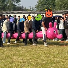 熱銷充氣毛毛蟲團建成人趣味運動會道具器材旱地龍舟戶外運動拓展訓練（美好生活家居鋪）, 1個, 成人雙包邊加厚3人座位