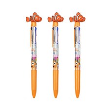 디즈니 인기 캐릭터 피규어 3색 볼펜 0.5mm, 3개, 니모