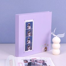 국내제작 하이데이 접착식 네컷 앨범 사진 포토북 세트, 라이트 퍼플