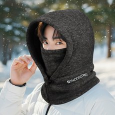 인콘트로 멜란지 성인 후드 넥워머 김서림방지 스포츠 마스크 방한용품, 곤색