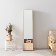 소티디자인 문라이트 전신거울 수납장, 문라이트 전신거울 수납장 - 오크