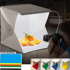 LED 스튜디오 촬영 포토 박스 부스 소프트박스 사진 가벼운 접히는 상자 사진을 찍는 Led 입방체 제품 총격 사건 천막 사진술 점화 Softbox 장비 램프, 2 lamp 6 color