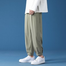 LARGE STORE 時尚潮流素面寬鬆涼感休閒長褲 工作褲 韓版長褲 男生涼感寬版長褲