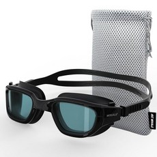 Whale 편광 수영 고글 GE 김 서림 방지 자외선 차단 누출 방지 수영장 고글 남성 여성 및 청소년용 (클래식 블랙 앤 화이트 + 글래머 실버 코팅), （hd Lens）dark Shadow + Clear G