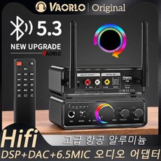 RGB 블루투스 5.3 수신기 PC 스피커 키트 마이크 무선 차량용 Hifi DSP TV 송신기 가라오케 어댑터 오디오, 1 젠틀맨 블랙 [블루투스 5.3 DSP 사운드 조절