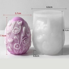 부활절 달걀 양초 몰드 향기로운 꽃 모양 석고 공예 홈 데코용, Color: 5. F, 1개
