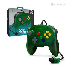 N64 Hyperkin Fleet Admiral N64 Wired Controller 유선 컨트롤러 오리지널 포트 하이파킨, 1개, Jade Fleet