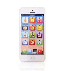 雪倫小舖 兒童音樂玩具手機 卡通玩具音樂燈光仿真學習手機, 白-F, 1個