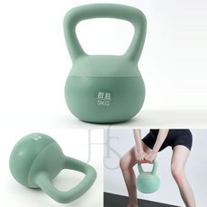 케틀벨 5KG 그린 바벨 전신 홈트 실내용, 1개