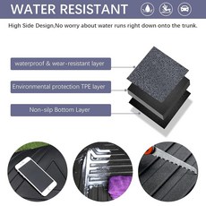 Elsetyler 카고 라이너 폭스바겐 골프 2006-2014용 맞춤형 핏 - 블랙 TPE 전천후 튼튼한 방수 후면 트레이 트렁크 바닥 매트 프로텍터, Elsetyler 카고 라이너 폭스바겐 골프 2006-