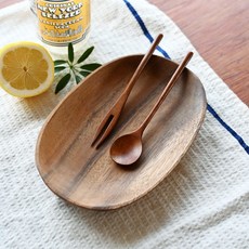 롬우드 원목 동글 타원접시 19.5cm, 롬우드 동글 타원접시 19.5cm, 1개