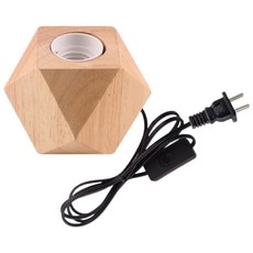 辰旭照明 木質燈座 E27簡約時尚燈座 復古木頭檯燈 原木燈頭 帶開關插座 創意檯燈 展櫃裝飾 燈座, 木質色