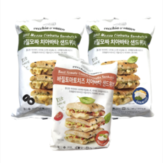 베키아에누보 바질모짜 치아바타샌드위치 3개입*2개+ 바질토마토 치아바타샌드위치 3개입*1개, 195g