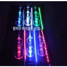 초보자 전자바이올린 투명 일렉트릭 무대 연주용 발광 입문용 악기, 1개, 다색 투명 크리스탈 B, 기본 모델명/품번