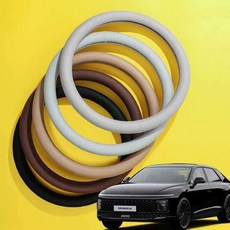 차량용핸들커버 땀흡수핸들커버 디올뉴 그랜저 쿨매쉬 땀흡수 여름용 스티어링휠, 매쉬 D컷/블랙