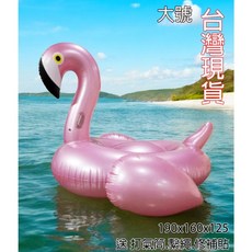 190CM 泳圈 墾丁/海邊必備/溪邊必備/游泳池/海上, 1個, 大號玫瑰金火烈鳥-贈繫繩.打氣筒.修補片