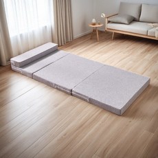 찜질방매트 접이식 단단한 1인 바닥 매트리스 싱글 폴딩 접이식 특수 매트 1인용, 60x200cm(베개 업그레이드), 10.밝은회색 5cm 중밀도(보관백)