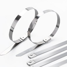 쿠몽 스텐 케이블 타이 250mm 100개입 금속 타이