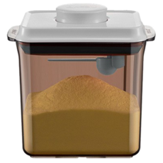 【安酷生活】一鍵按壓防滑刮平奶粉罐 1700ml (附贈勺子+掛具+三角刮平片 ), 奶粉罐 1700ml 避光款 (附贈勺子+掛具+三角刮平片 ), 1個