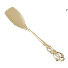 阿肥的店 日本燕三條 玫瑰 薔薇 皇冠 甜點叉 咖啡匙 湯匙 叉子 貴婦專用餐具, 金皇冠雕花冰淇淋匙 136mm, 1個