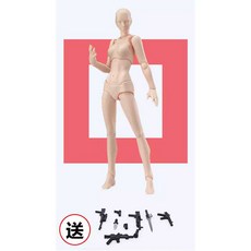 프리미엄 스케치인형 전신 구관인형 포즈 남성 구체관절, 1개, 2.0 스킨톤 여성형 / 무기팩+스탠드