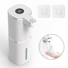 LOMESO 자동 비누 디스펜서 젤/거품 타입 손세정기 핸드위시 세제 물비누 리필용기 충전식 화장실 주방 싱크대 욕실, 거품타입