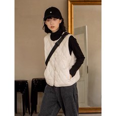 가을 겨울 레이어드 다이아몬드 패딩 내장 조끼 트렌디한 여성용 외출용 보온 다용도 얇은 조끼 초봄