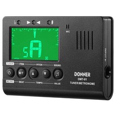 도너 메트로놈 튜너 모든 악기용 - 기타 베이스 바이올린 Donner Metronome Tuner for All Instruments - Guitar Bass Violin, 1개, 검은색