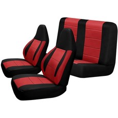 SAPUBK Custom-Fit Seat Covers Replace for 1997-2002 Wrangler TJ Front and Rear Knitted Fabric Com, Red