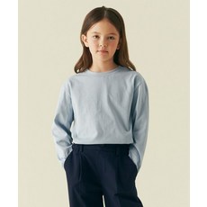 무신사 스탠다드 MUSINSA ANDARD KIDS 릴렉스드 크루 넥 긴소매 티셔츠 블루 그레이