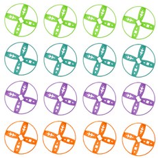 파이 빙글빙글 날리는 야외놀이 캠핑 장난감 개구리 비행접시, 날개16pcs, 1개