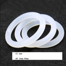 실리콘패킹 고무링 고무패킹 5mm 실리콘 O-링 식품 등급 씰 와셔 흰색 고무 O 링 OD 16mm - 80mm, [00] 50pcs, [00] OD  50mm CS  5mm