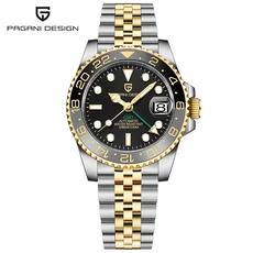 PAGANI DESIGN GMT 오토매틱 손목시계 스테인리스 스틸 100M 방수 브랜드 40mm 남성호환 식