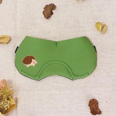 印花空氣布8色蒸愛眼蒸氣可塑型遮光眼罩 熱敷眼罩 舒適透氣 聖誕交換禮物首選, 1個, 刺蝟綠