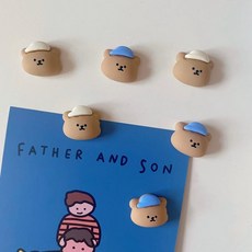 可愛棕色小熊圖釘6入組 佈置裝飾, 1個, 小熊餅幹圖釘6枚, 棕色