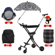 접이식 휴대용 안전자전거 3세이상, 1개, 1cm, 블랙-넓은 오프로드 휠-백팩 선쉐이드 포함