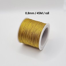 [비즈엔케이] 0.8mm 나일론 매듭실 45M (롤) 판매단위 팔찌 만들기 재료, 1개, 골드