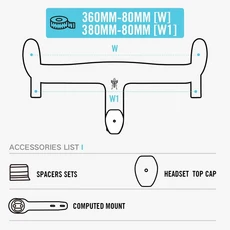 LEXON VERO 초경량 통합 카본 로드 핸들바 전체 내부 케이블 로드 바이크 핸들바 레이싱 바 사이클링, 18 380-80mm