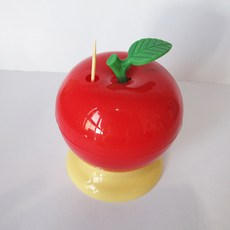 蘋果造型牙籤盒 自動牙籤筒, 紅色, 1個