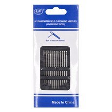 免穿線手縫針12入裝 盲人針 穿針神器 縫衣針 裁縫針 縫紉針 刺繡針 盲針, 1個