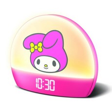Hello Kitty 헬로키티 Sunrise 알람 시계 - 멀티컬러 조명 USB 충전 LED 디스플레이 및 스누즈 기능 그외 각종 579107, 마이 멜로디, 1 Pack