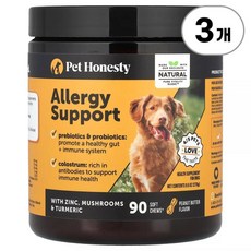 펫 어니스트 강아지 알러지 릴리프 이뮨 Pet Honesty Dog Allergy Relief Immunity Dog Allergy Chews 90정, 3개