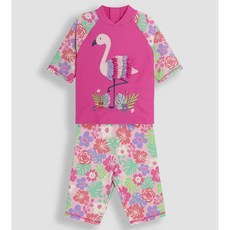 JoJo Maman BeBe 英國嬰幼兒兒童兩件式防曬泳裝 火烈鳥