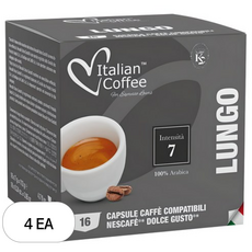 이탈리안커피 돌체구스토 호환 캡슐커피 룽고, 7g, 16개입, 4개