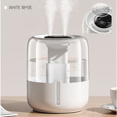 AOSS USB 연결 듀얼 대용량 3.6L 통세척 초음파 가습기, 화이트
