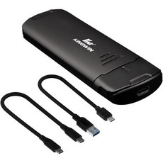 카드 리더 및 USB 허브가 포함된 Kingwin M.2 NVMe SSD 인클로저 USB-C 3.2 2세대 - M-Key/B+M 키 드라이브용 10Gbps 외장 어댑터, KWI-EM202