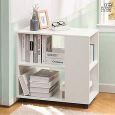 JS리빙 원목 책상 정리 책꽂이 칸막이 선반 3단 전면 책장 트롤리 이동식 인테리어 보조 수납 정리대 서재 정리함 미니 북앤드 / JSLIVING / 60*30*60(cm)