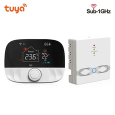 Tuya 스마트 홈 Wifi 무선 온도 조절기 RF 배터리 가스 보일러 물 난방 디지털 컨트롤러 Alexa Google, 03 White T9W